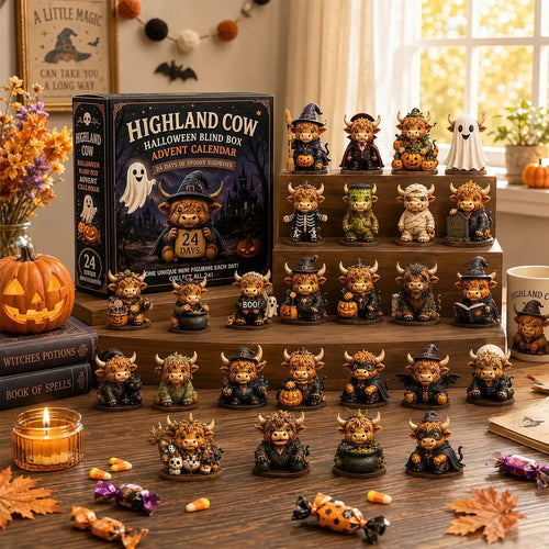 🎅 2026 Christmas Gift  49% Off--🐮2026 Highland Cow Halloween Countdown Calendar