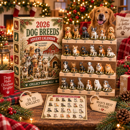 2026 All Paws Welcome – Dog Breeds Advent Calendar, 24 Collectible Dogs, Christmas Blind Box