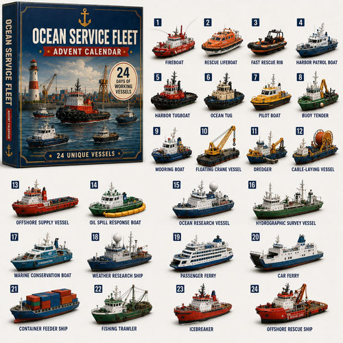 CHRISTMAS KICKOFF: 48% OFF – 2026 Ocean Service Fleet Advent Calendar – 24 Days of Maritime Mission Surprises, Ship Collectible Blind Box – Gift for Ocean Lovers