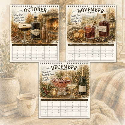 2027 British Spirits & Cocktail Calendar｜A4 Hanging Calendar
