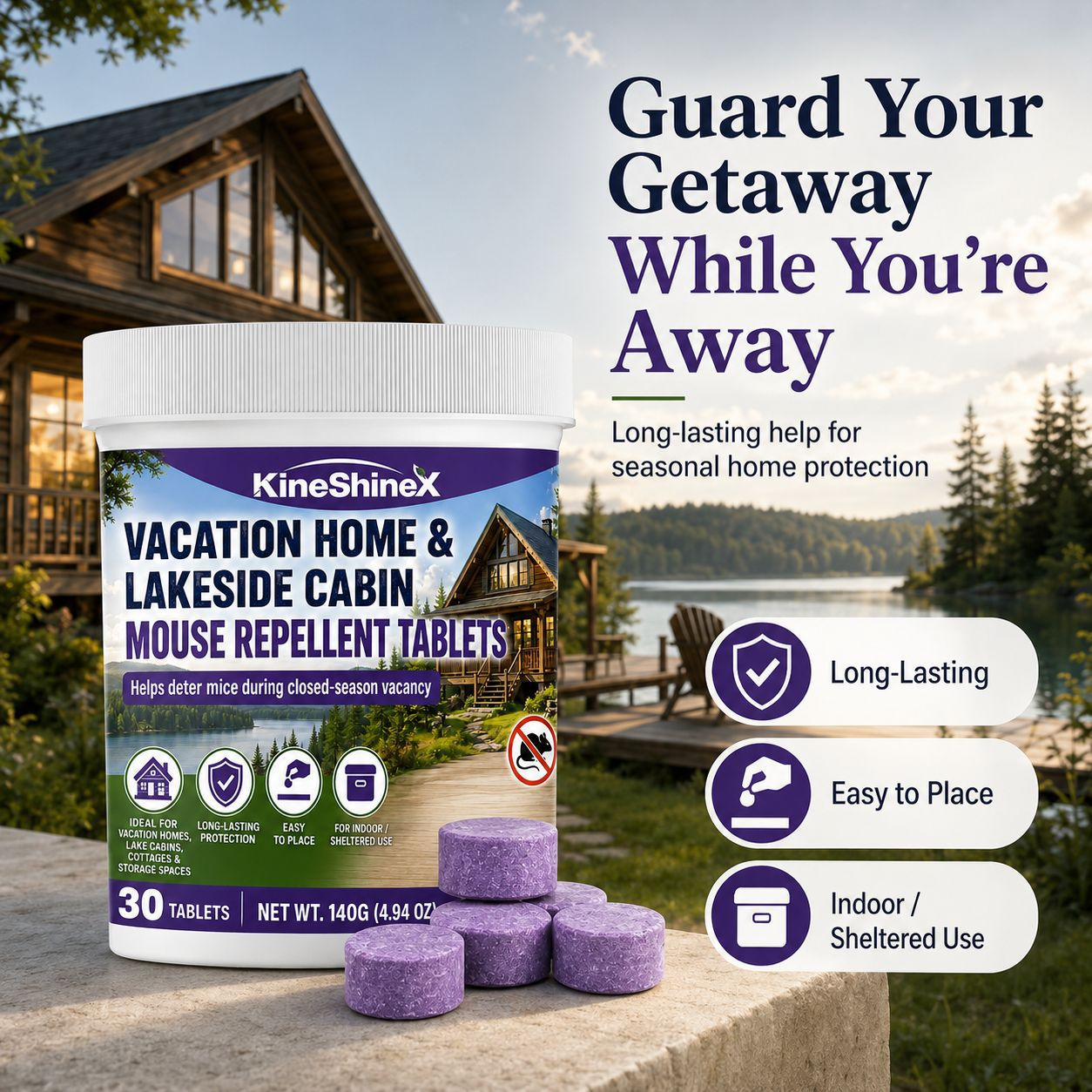 Vacation Home & Lakeside Cabin Mouse Repellent Tablets