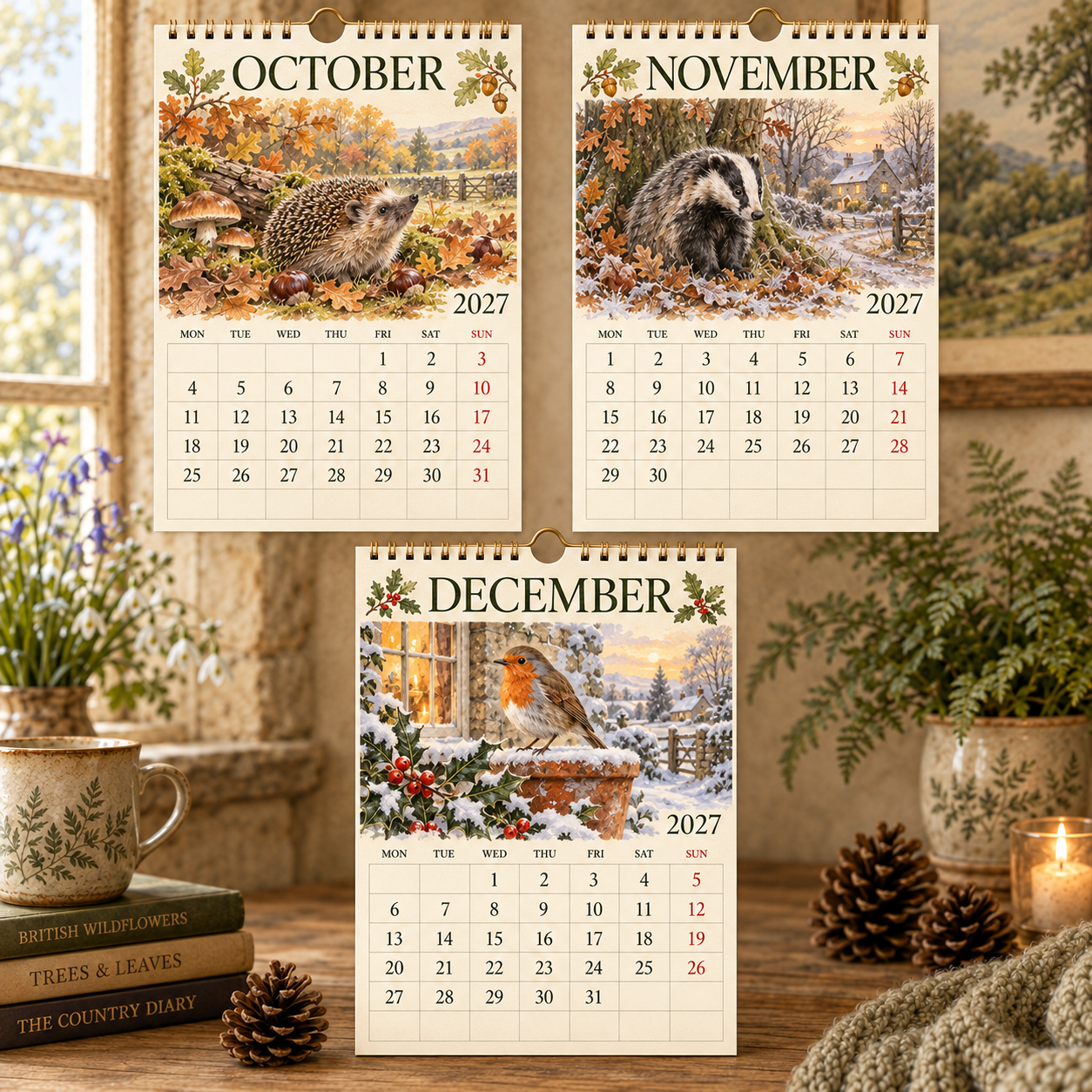 2027 Woodland Friends Calendar｜A4 Hanging Calendar