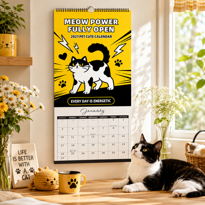 🐾 2027 Meow Power Fully Open Cat Calendar