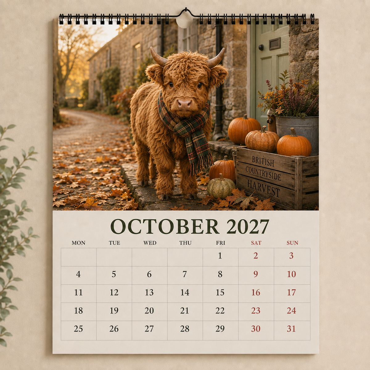 🐮 2027 Highland Cows Seasons Calendar