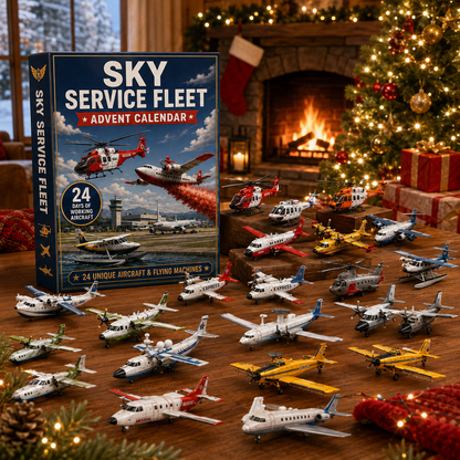 CHRISTMAS KICKOFF: 48% OFF – 2026 Sky Service Fleet Advent Calendar – 24 Days of Aviation Mission Surprises, Aircraft Collectible Blind Box – Gift for Aviation Lovers