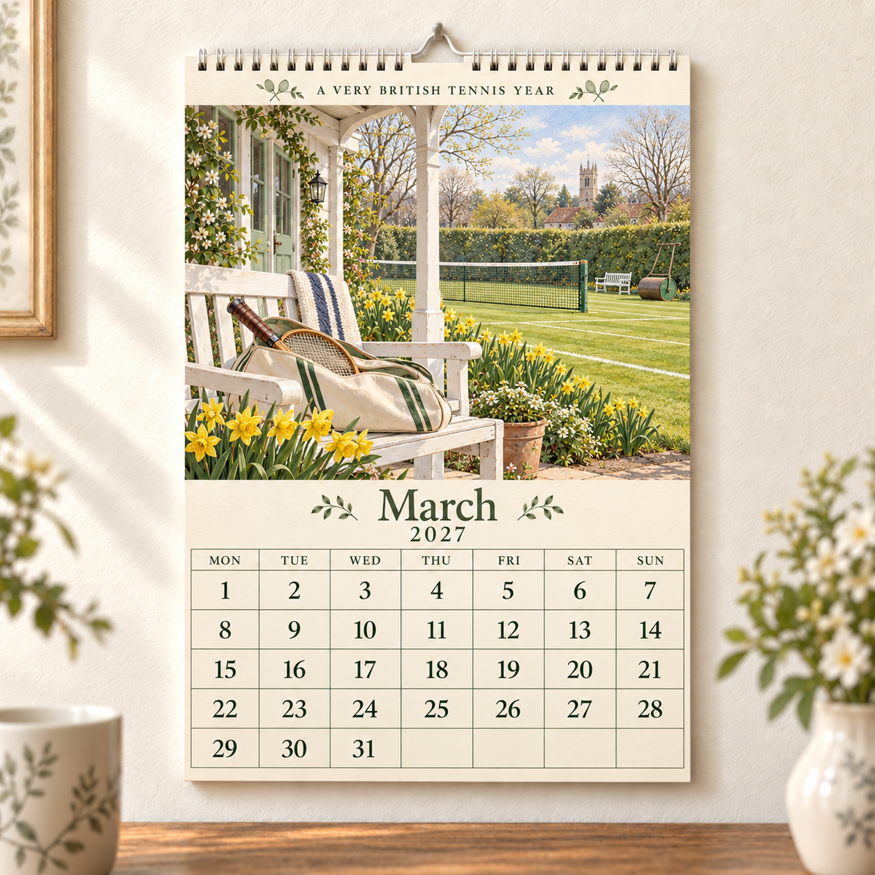 A Very British Tennis Year – 2027 Wall Calendar