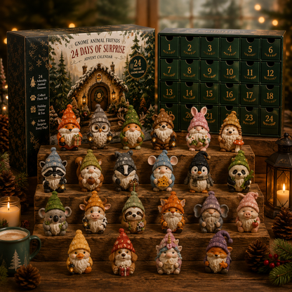 CHRISTMAS KICKOFF: 48% OFF – 2026 Gnome Animal Friends Advent Calendar – 24 Magical Woodland Creatures, Christmas Collectible Ornament Blind Box