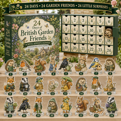 🌿 Last Day 49% OFF – British Garden Friends 24-Day Surprise Calendar 2026 | 24 Unique Acrylic Wildlife Collectibles & Garden Adventures 🎁
