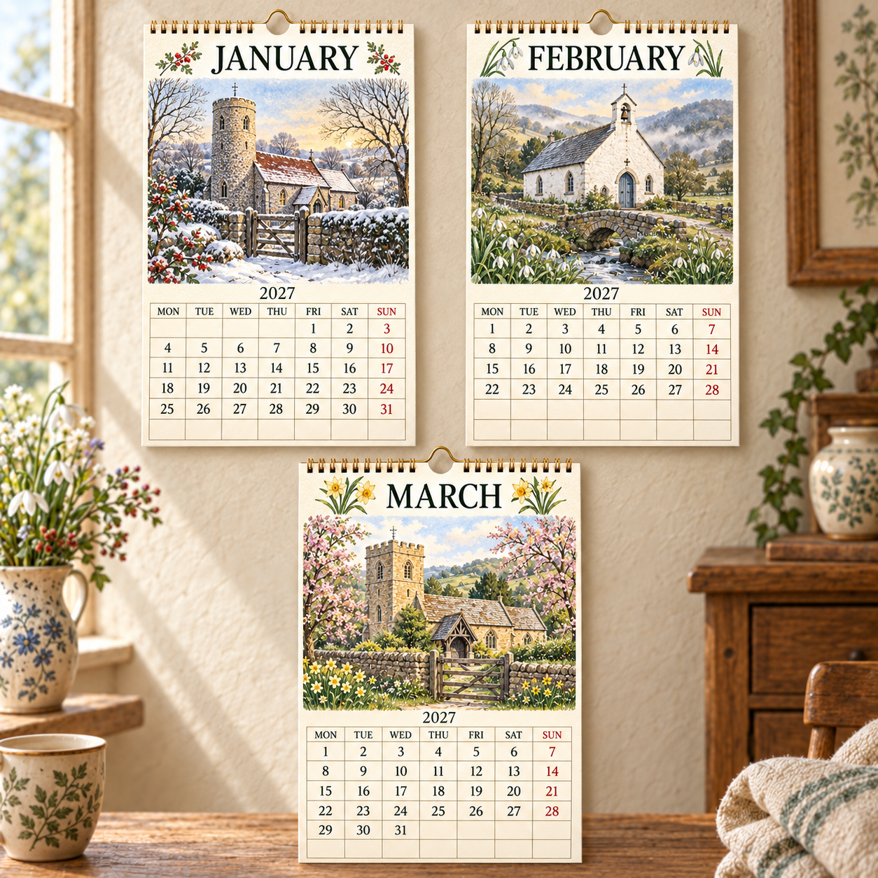 2027 Country Churches Calendar — A Quiet Journey Through Britain