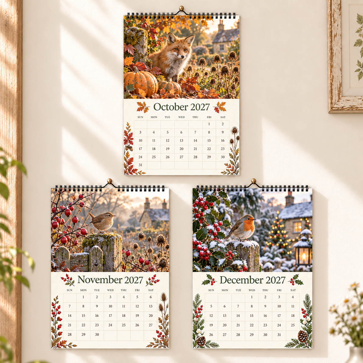 The Secret Life of the Garden 2027 Wall Calendar – 12‑Month British Wildlife Countryside Art Calendar