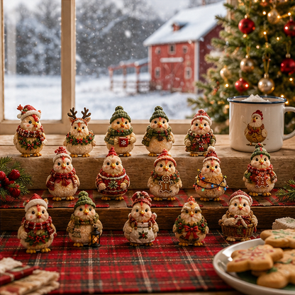 2026 A Very Clucky Christmas Advent Calendar – 24 Festive Chicken Ornaments for Poultry Lovers, Christmas Blind Box