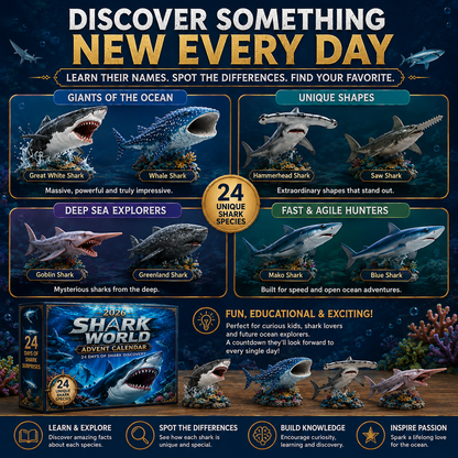 🔥49% Off Today Only-🦈 2026 Shark World Advent Calendar
