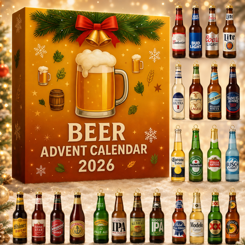 CHRISTMAS KICKOFF: 48% OFF – 2026 Beer Christmas Advent Calendar – 24 Days of Festive Bottle Surprises, Beer-Inspired Acrylic Ornament Blind Box – Gift for Beer Lovers