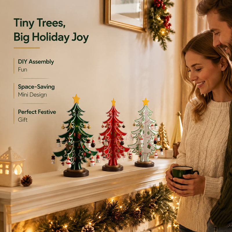 🎄 DIY Wooden Christmas Tree Ornament Set | Festive Wooden Craft Kit For Christmas Decorating
