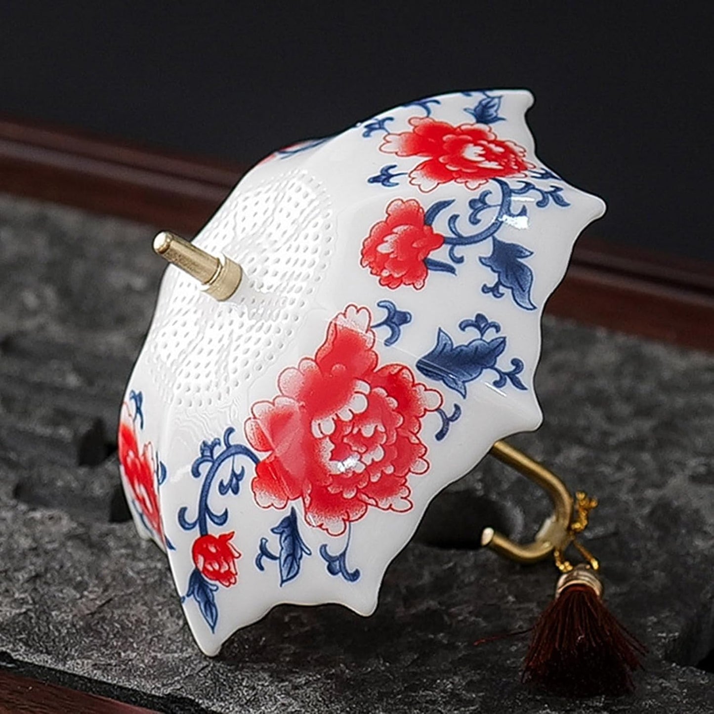 ☂️☕5 Thousand Years Blue and White Porcelain Umbrella Tea Infuser Set
