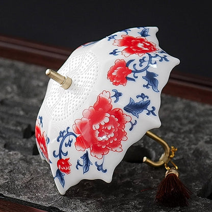 ☂️☕5 Thousand Years Blue and White Porcelain Umbrella Tea Infuser Set