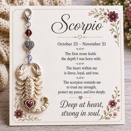 ✨ 12 Zodiac Birthstone Charm Keepsake Card