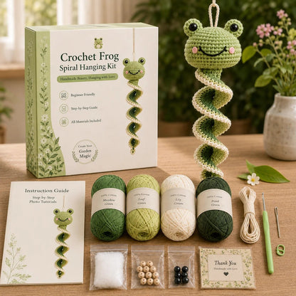 🦋🧶Crochet Spiral Hanging Kit – Beginner-Friendly DIY Garden Animal Decor 🍃