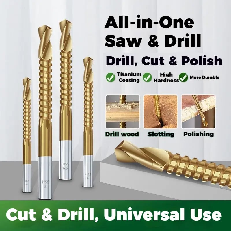 6PCS Titanium-Plated High-Speed Steel Drill Bits Set