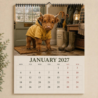 🔥Last Day 50% OFF 🐮 2027 Highland Cows Seasons Calendar