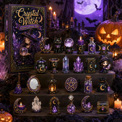 Crystal Witch Advent Calendar 2027 – 24 Days of Magical Crystal Miniatures, Mystical Witchy Collectibles & Enchanting Gifts for Fantasy Lovers, Acrylic Charms Blind Box
