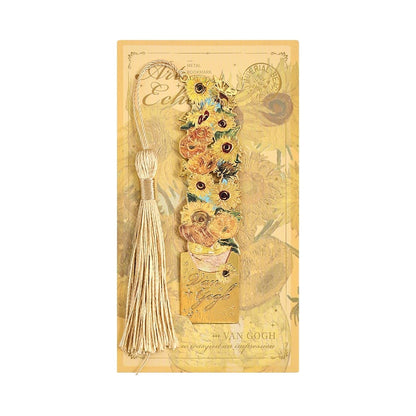 📚✨ Gold Metal Bookmark with Tassel – Van Gogh & Monet Inspired Gift for Book Lovers 🎨