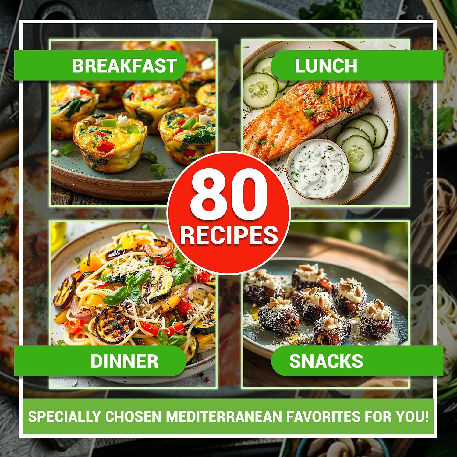 🎁Last Day 50% OFF🥗Feel More Confident About Everyday Meals - 6-Piece Mediterranean Meal Planning Set With A 28-Day Guide And 80 Recipes🍋