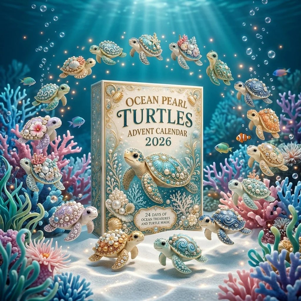 🏆Limited Time Sale 49% OFF🎁🐢 Ocean Pearl Turtles Advent Calendar 2026