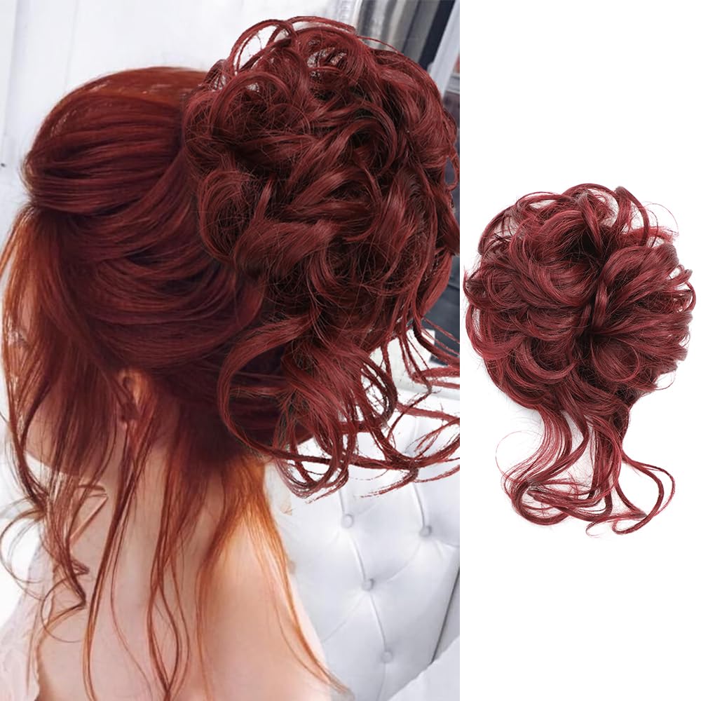 💗LAST DAY - BUY 1 GET 1 FREE + FREE GIFT!!💗Messy Curly Hair Bun Scrunchie Extensions