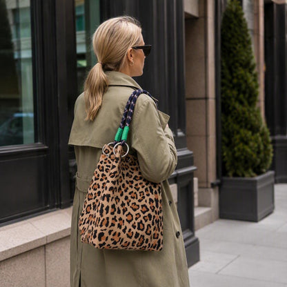 🏆👜 Limited-Time Sale: 50% OFF 🌴 Boho Leopard Woven Tote Bag | Stylish Daily Handbag