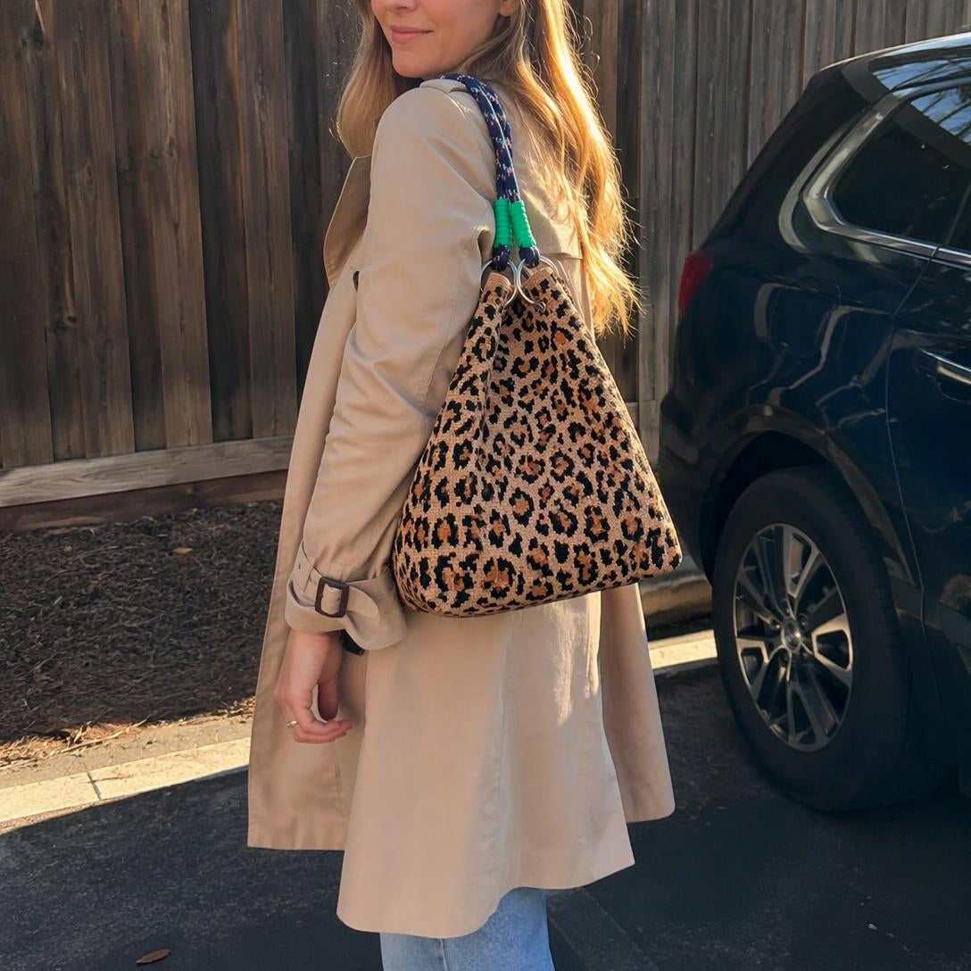 🏆👜 Limited-Time Sale: 50% OFF 🌴 Boho Leopard Woven Tote Bag | Stylish Daily Handbag