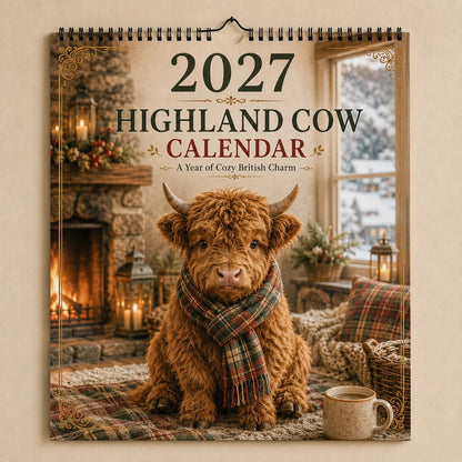 🔥Last Day 50% OFF 🐮 2027 Highland Cows Seasons Calendar