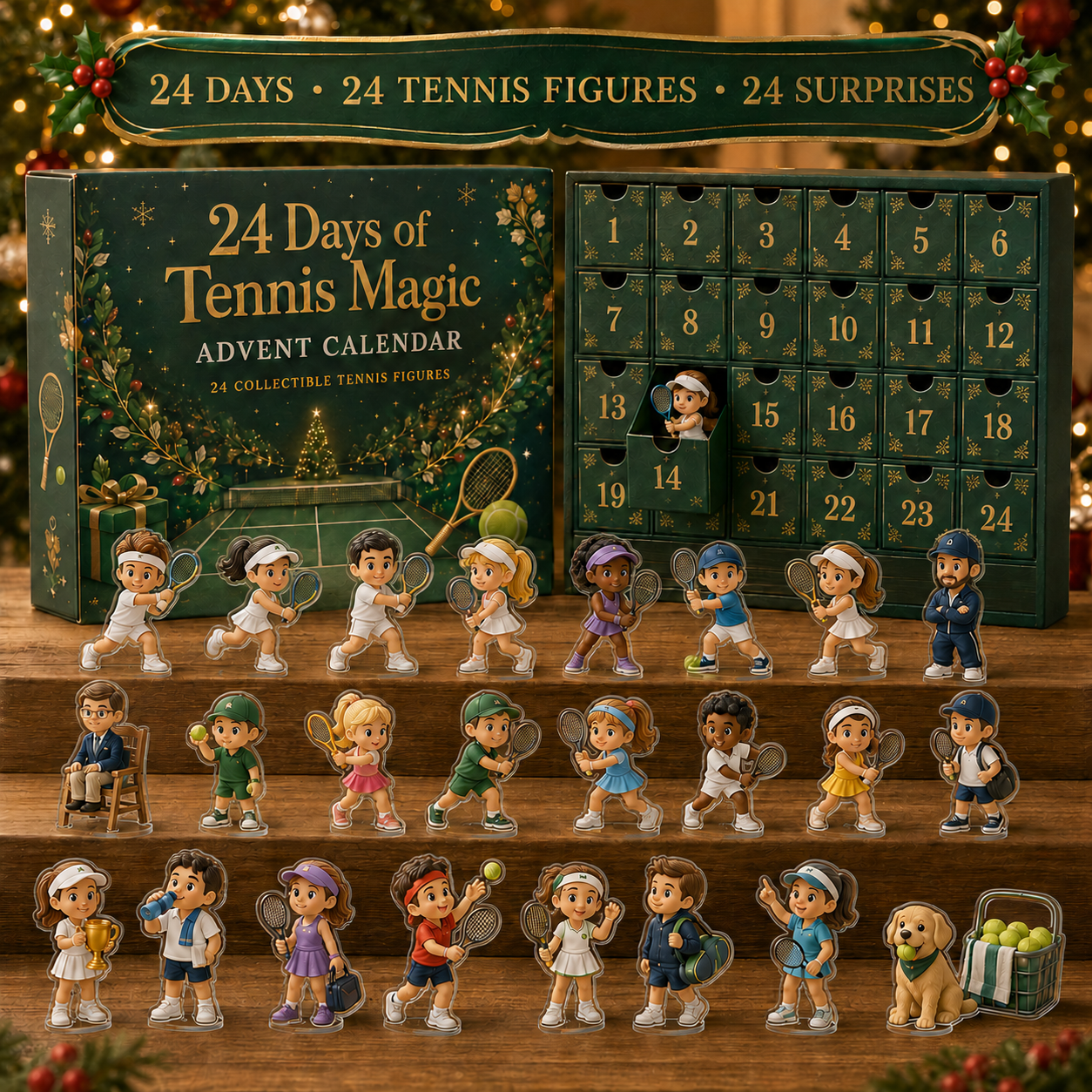 CHRISTMAS KICKOFF 49% OFF - 2026 Tennis Magic Blind Box - 24‑Day Festive Countdown, Tennis Figures Blind Box - Gift For Tennis Lovers