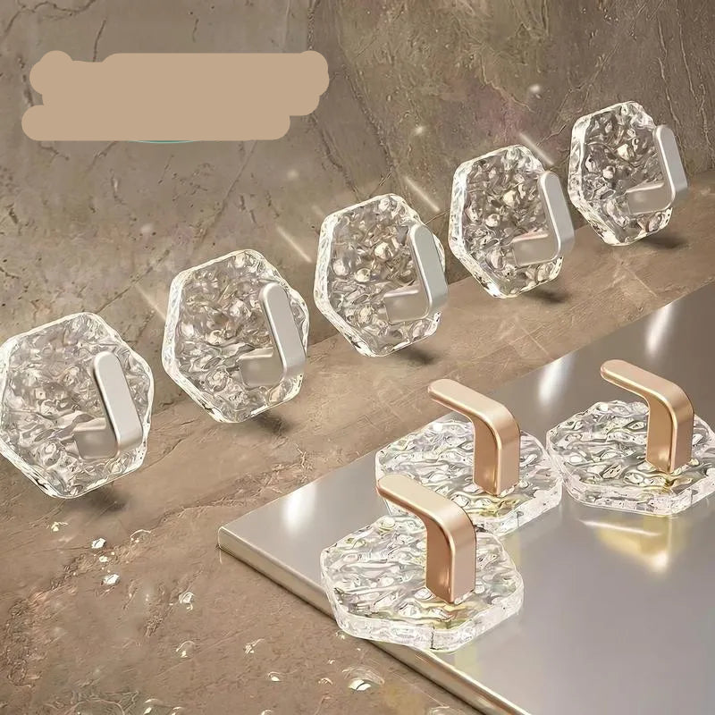 Self-Adhesive Hooks 10/20 Pack Hexagonal Ripple Design Heavy Duty Sticky Hooks