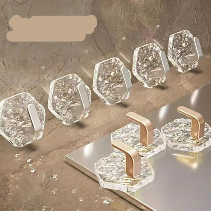 Self-Adhesive Hooks 10/20 Pack Hexagonal Ripple Design Heavy Duty Sticky Hooks