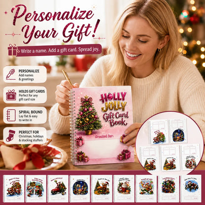 🔥⏰ LAST DAY SALE ONLY￡9.99!! 🎅Christmas Gift Card Booklet -👍DIY Spiral-Bound Christmas Gift Card Holder Book
