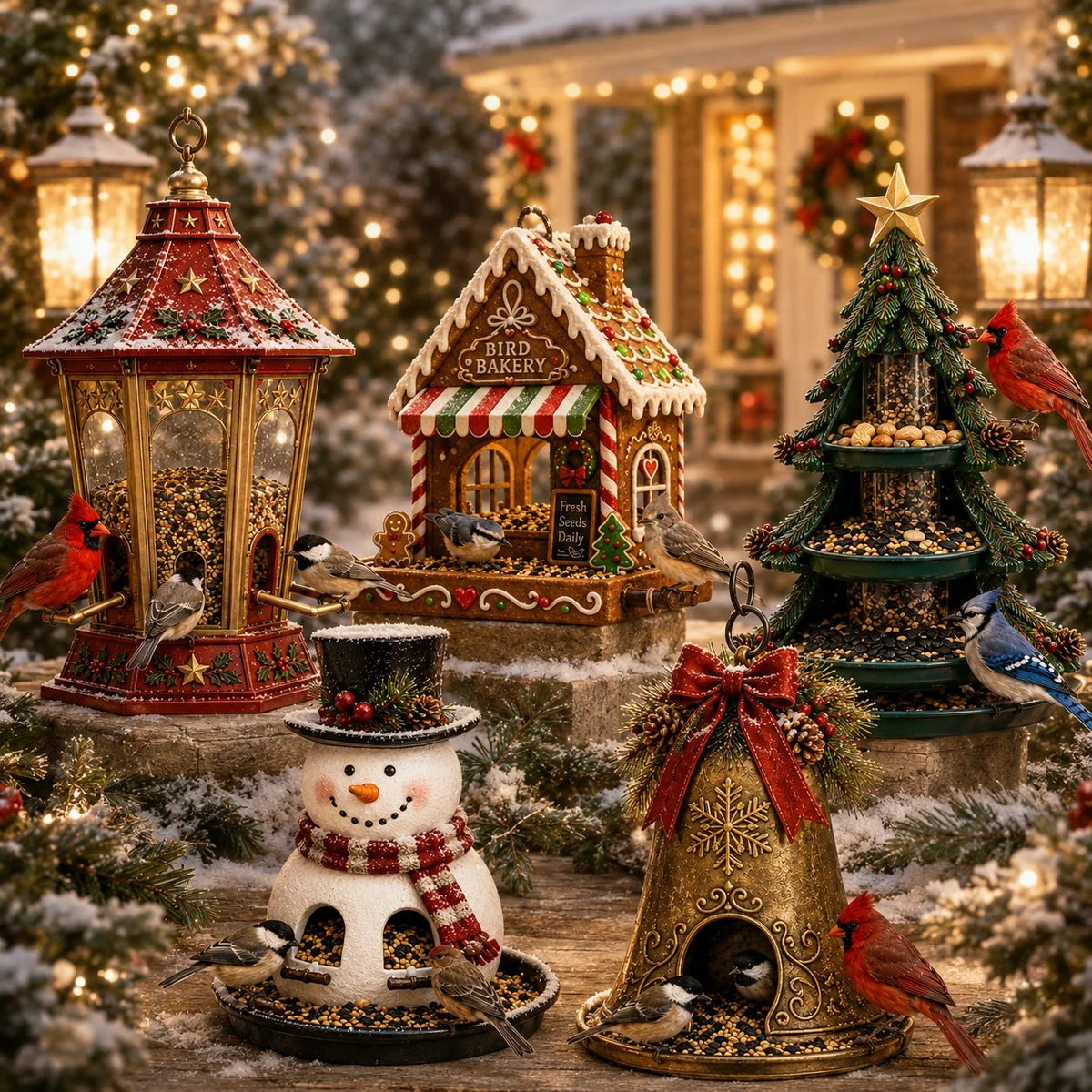 ✨🎄 Christmas Bird Feeder Collection – Festive Hanging Garden Feeders for Wild Birds