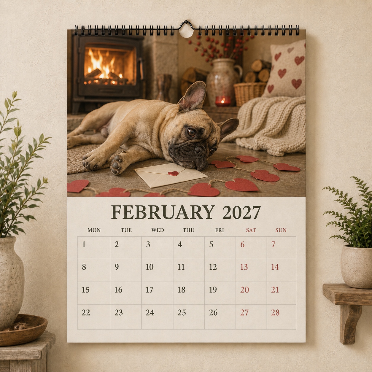 🐾 Funny French Bulldogs 2027 Wall Calendar – 12 Months of Charming Frenchie Moments