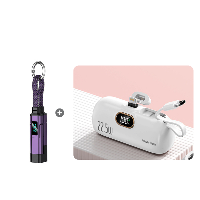 📢📢50% OFF !! ⏰4-in-1 Digital Display Keychain Charging Cable🔋📱