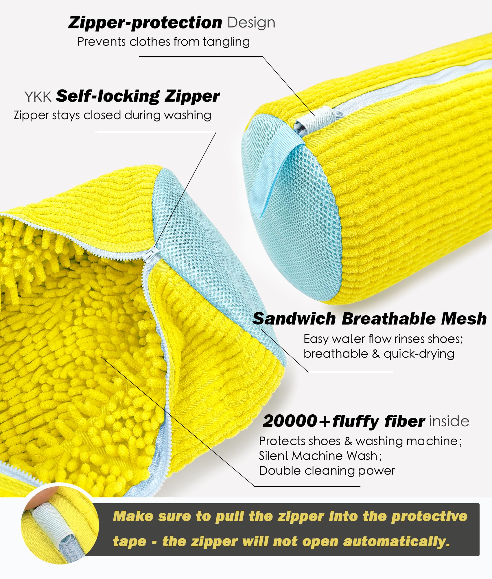 Microfiber Shoe Washing Machine Bag for Sneakers
