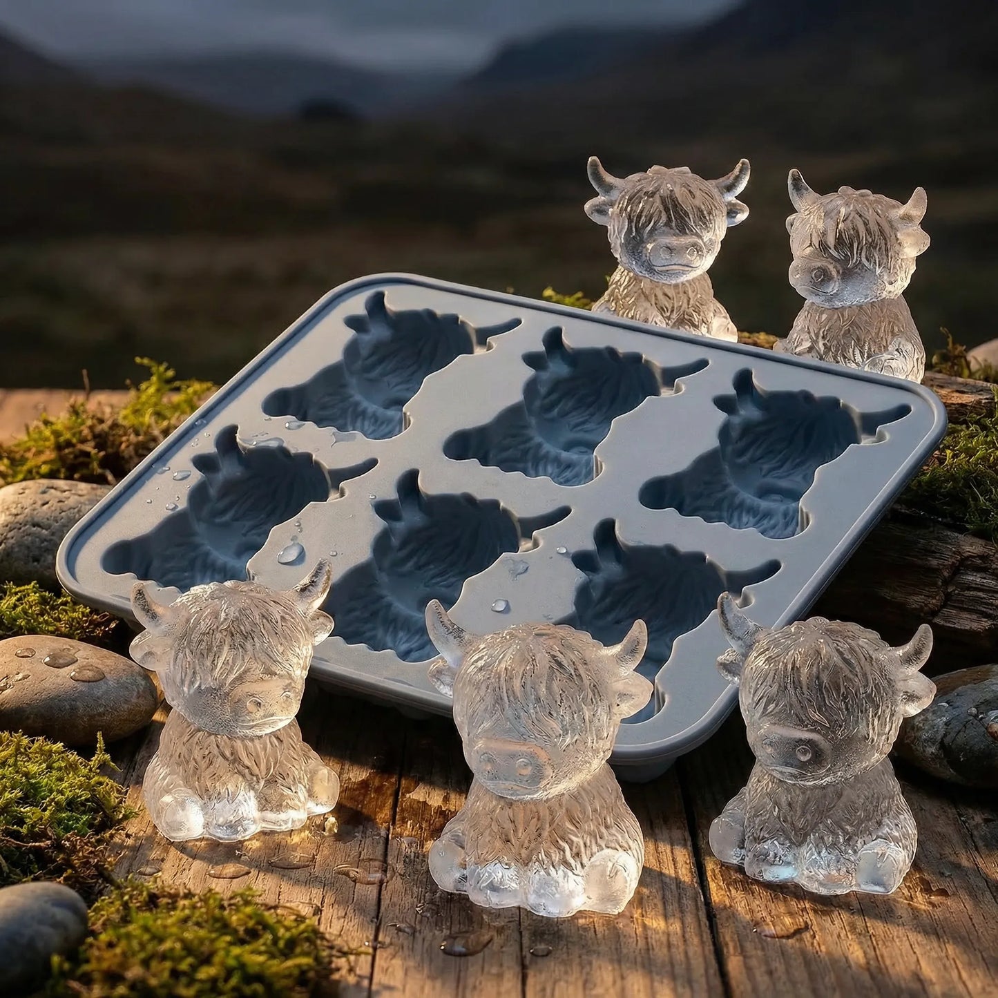 🔥🐮Mini Highland Cow Ice Cube Mold – Cute 3D Ice for Drinks, Parties & Gifts