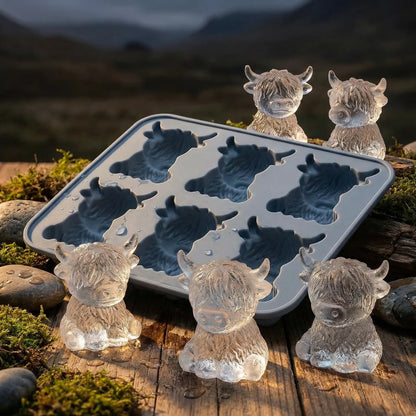 🔥🐮Mini Highland Cow Ice Cube Mold – Cute 3D Ice for Drinks, Parties & Gifts