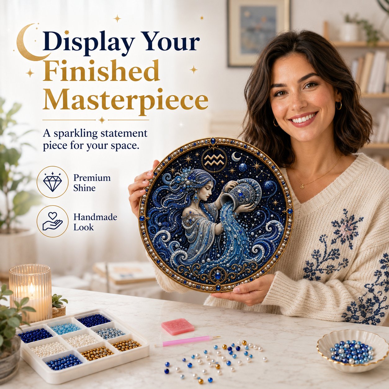 🔥Last Day 49% OFF - 12 Zodiac Signs Pearl Art Kit ♈🌙