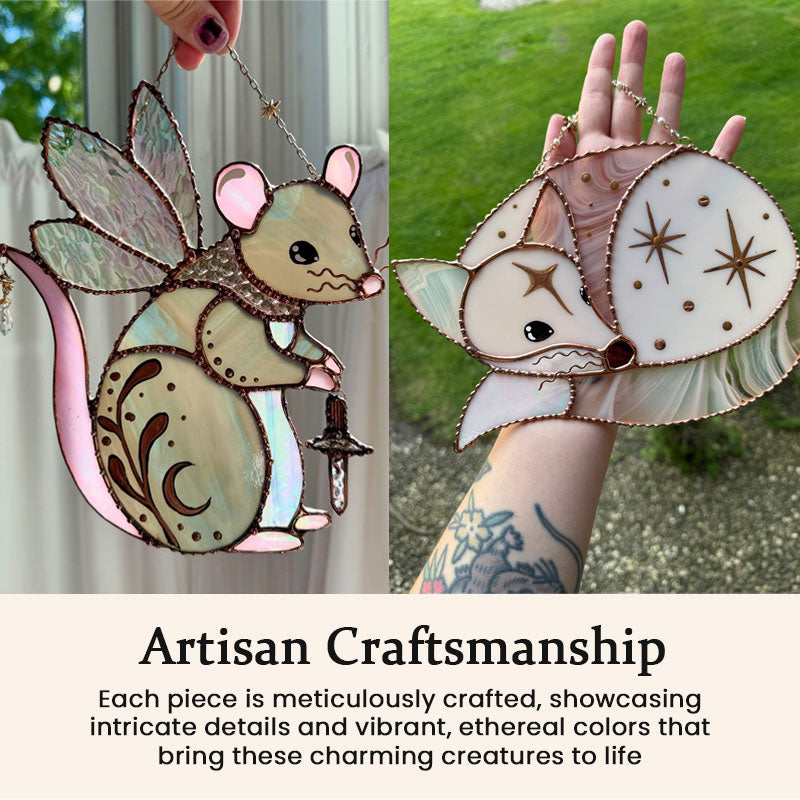 Enchanted Fairy Mouse Suncatcher – Whimsical Window Hanging Decor