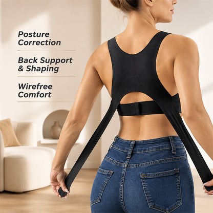 🧘 Dames sportbeha voor houdingcorrectie, gladde rug, draadloos met voorste sluiting ✨