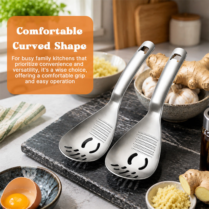 Multi-functional grinding spoon made of 304 stainless steel | For garlic, ginger, puree, and baby food