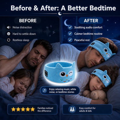 🥳 2026 HOT SALE 🥳💞 Over 50,000 sold! 🎧😴 Bluetooth Headband for Kids – 2‑in‑1: Soft Headband and Sleep Mask. Perfect for travel or naptime. 🧸✨