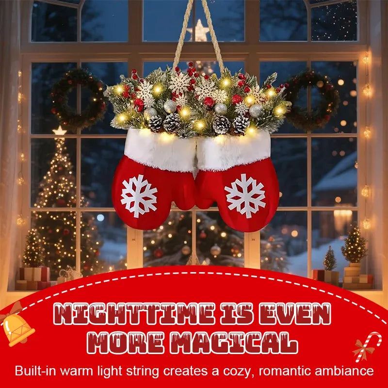 🎅 Flashing Christmas Glove Wreath · Create a warm and cosy Christmas atmosphere