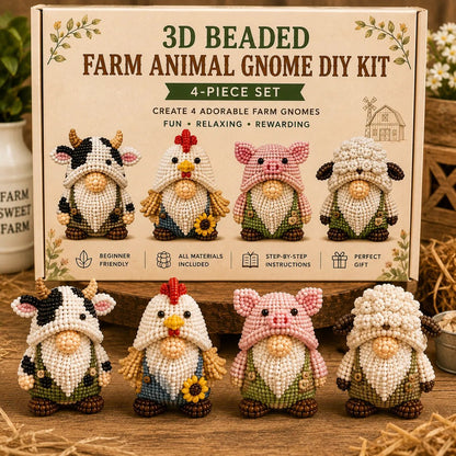 3D Beaded Gnome DIY Bead Kit – 8 Adorable Handmade Gnome Designs Craft Set