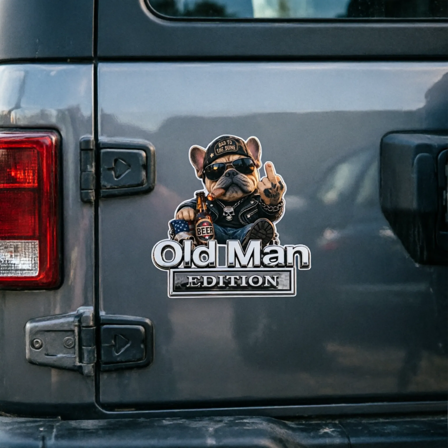 🚗 Funny Old Man Edition Vehicle Badge — Perfect Father's Day & Birthday Gift for Dad, Grandpa, Husband, Truck & SUV Owners